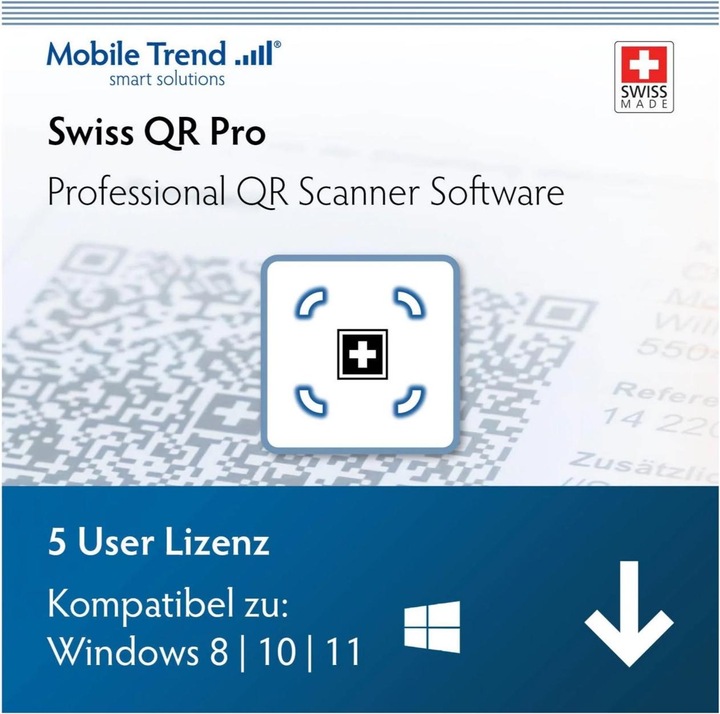 Actual product image Mobile Trend Swiss QR Scanner Pro ESD, Full Version, 5 User, DE/FR/EN/IT (5 User, unlimited)