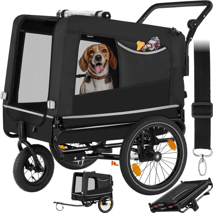 Produktbild tectake Hundeanhänger WoofRider multifunktional, faltbar, bis 40kg