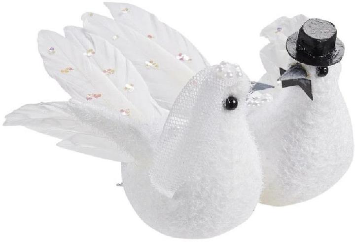 Hobby Fun Partyaccessoire Hochzeitstaubenpaar Weiss