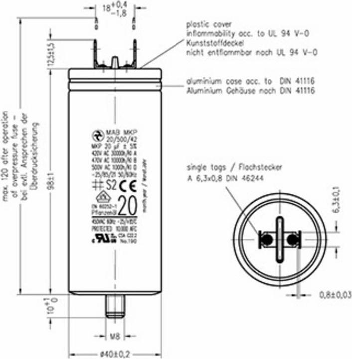 Image du produit Condensateurs moteur MKP