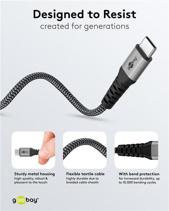 Produktbild Goobay 2in1 (3 m, USB 2.0, 60 W)