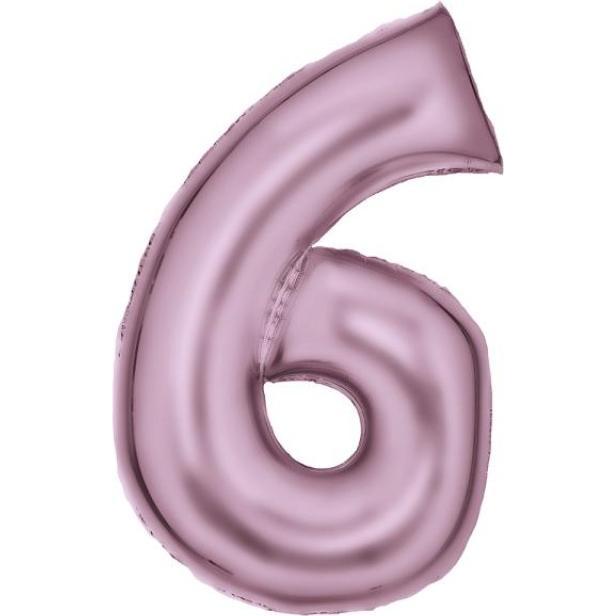 Amscan Metallic Folienballone pink Zahl 6
