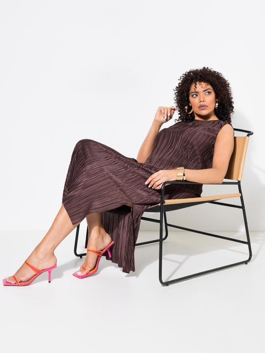 Image du produit Ulla Popken Robe midi plissée, sans manches, décolleté rond (60)
