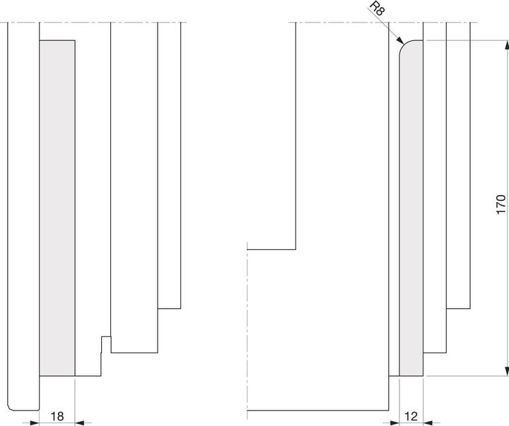 Image du produit Maco Pêne inférieur, pour jeu de 4 mm, R8, L=170 mm, argent (55409)