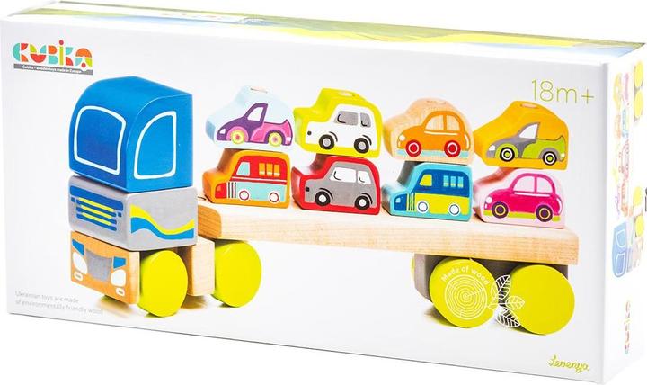 Actual product image Cubika Wooden car transporter