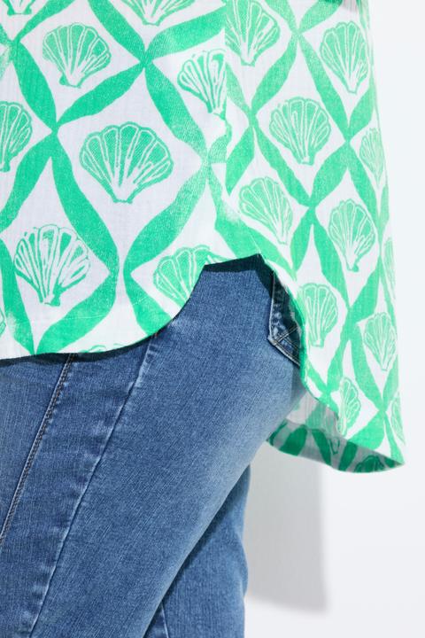 Immagine prodotto Laurasøn Blusa di mussola con scollo a V e maniche a 3/4 (44, 46)