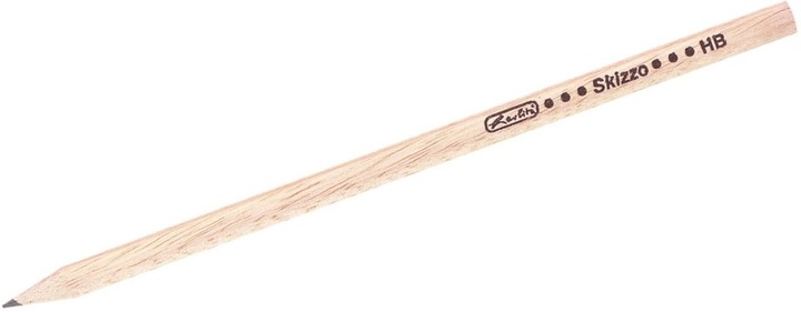 Actual product image Herlitz Pencil Skizzo natural, hexagonal, hardness grade: HB made of wood, natural, unbreakable graphite (2.20 mm, HB, 12 x)