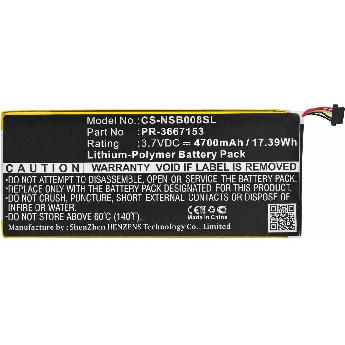 CoreParts Battery for Nabi Tablet (4700 mAh), Notebook Akku, Schwarz