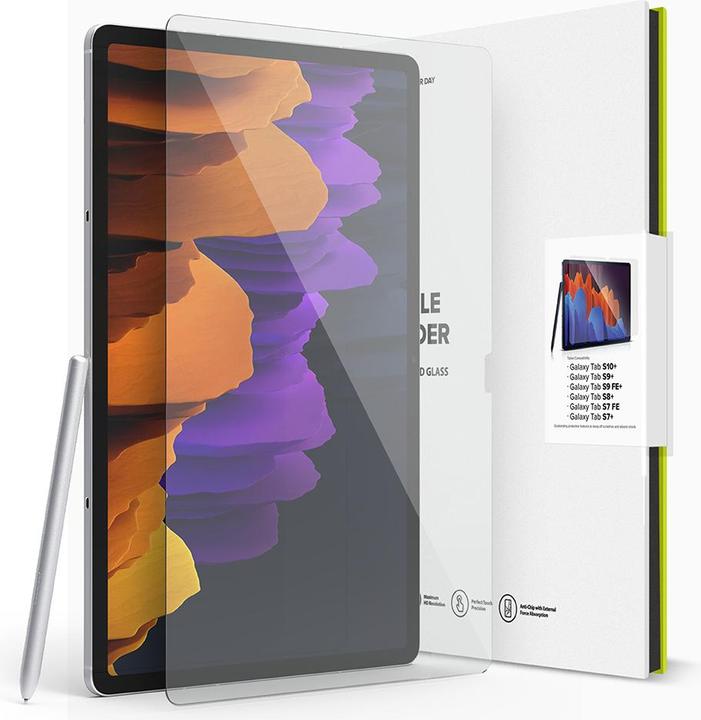 Ringke Galaxy Tab S8+ / S7+ / S7 FE Screen Protector Invisible Defender Tempered Glass Transparent (1 Stk., Samsung Galaxy Tab S7 FE, Samsung Galaxy Tab S7+, Samsung Galaxy Tab S8+)