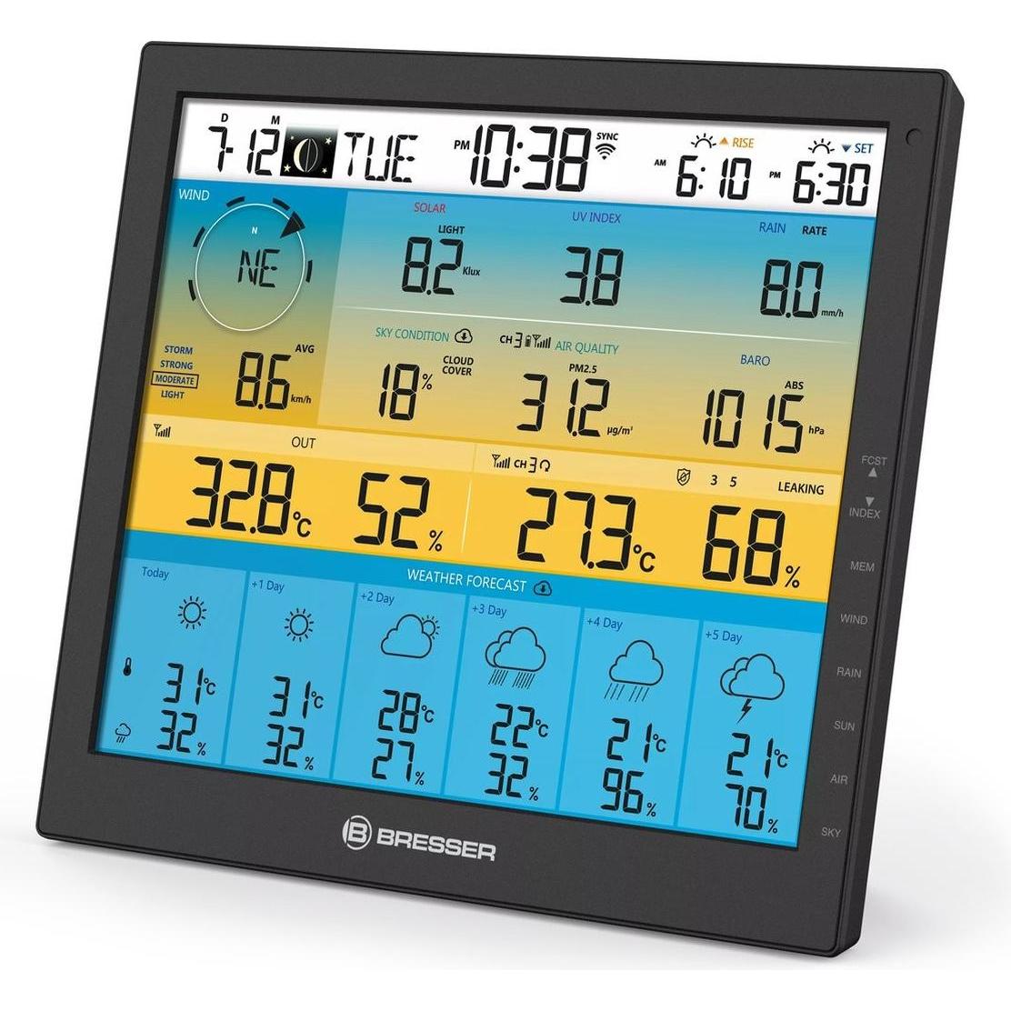 Bresser Weerstation - Basisstation - 7003220 - Exclusief sensoren, Stazione meteo, Nero