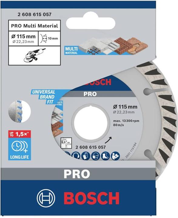 Produktbild Bosch Professional Zubehör PRO Multi Material Diamanttrennscheibe, 115 x 22,23 mm