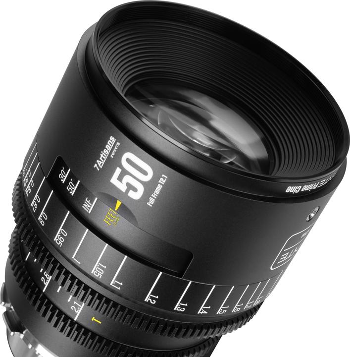 Actual product image 7artisans 50T21B-PL INF 50mm T2.1 INFINTE PL Mount (Black) (L-Mount)