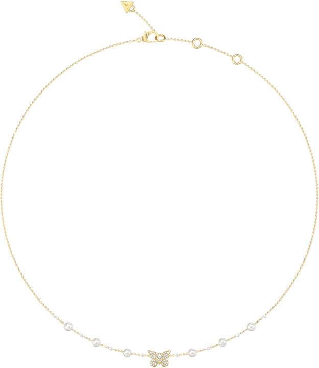 Guess Borboleta 16-18" Pave Borboleta Necklace (Glass, Palladium, Stainless steel)