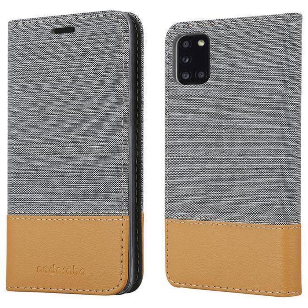Cadorabo Jeans Optik (Samsung Galaxy A31), Smartphone Hülle, Braun, Grau