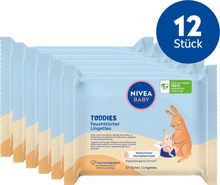 NIVEA Multipack Toddies Feuchttücher (12 Stück) (12 x 57 Stk.)