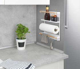 Actual product image Wenko Magnetic kitchen shelf Magna white/bamboo
