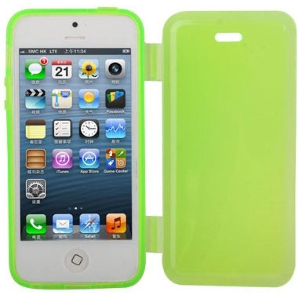 Thumbnail - König Design Horizontal Klapphülle TPU Handyhülle für iPhone 5 & 5s grün (Apple iPhone 5), Smartphone Hülle, Grün
