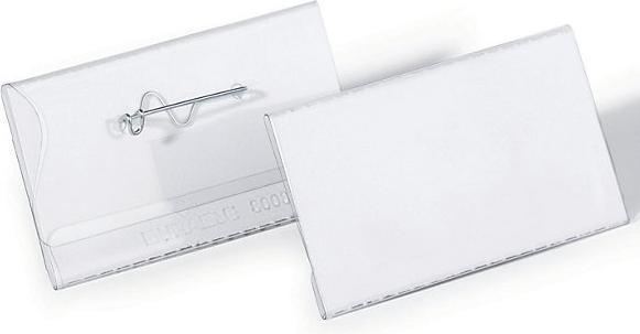 Durable Hartfolien-Namensschilder mit Wellennadel