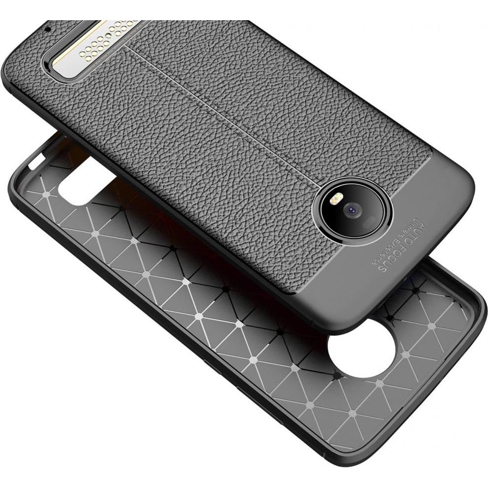 Thumbnail - Screenguard Motorola Moto Z4 Hülle Leather Design TPU Cover (Motorola Moto Z4), Smartphone Hülle, Schwarz