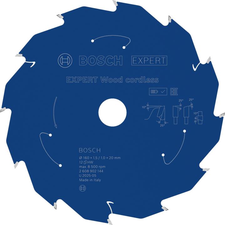 Productafbeelding Bosch Professional Zubehör EXPERT Wood Kreissägeblatt, 160x20 mm, T12