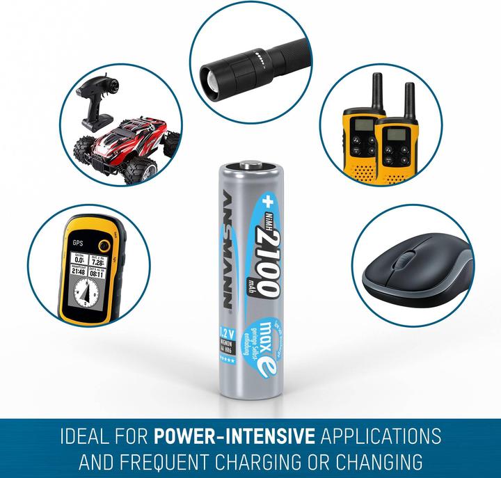 Produktbild Ansmann Mignon (AA)-Akku NiMH maxE 6 + (8 Stk., AA, 2100 mAh)