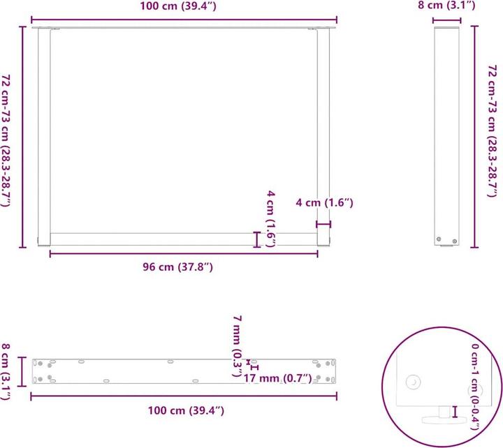 Produktbild vidaXL Esstischbein