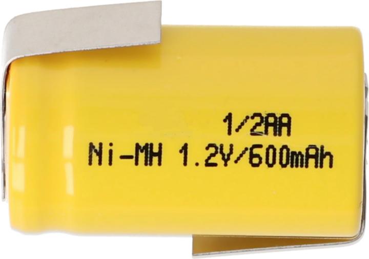 Actual product image AccuCell Akku 1/2AA mit Lötfahnen Z-Form (1 pcs., 600 mAh, Battery + charger)