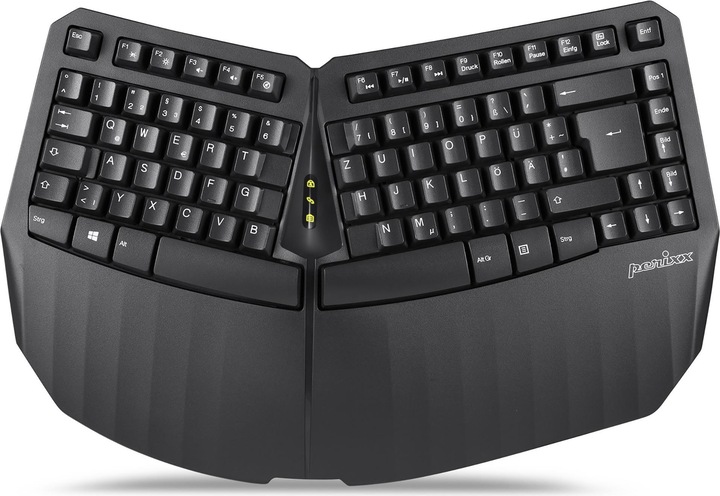 Produktbild Perixx PERIBOARD-613 DE B, Kabellose kompakte ergonomische Tastatur, schwarz (DE, Kabellos)