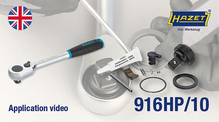 Produktbild HAZET HiPer Feinzahn-Umschaltknarre ∙ Sicherheitsverriegelung 916HPS ∙ Vierkant 12,5 mm (1/2 Zoll)