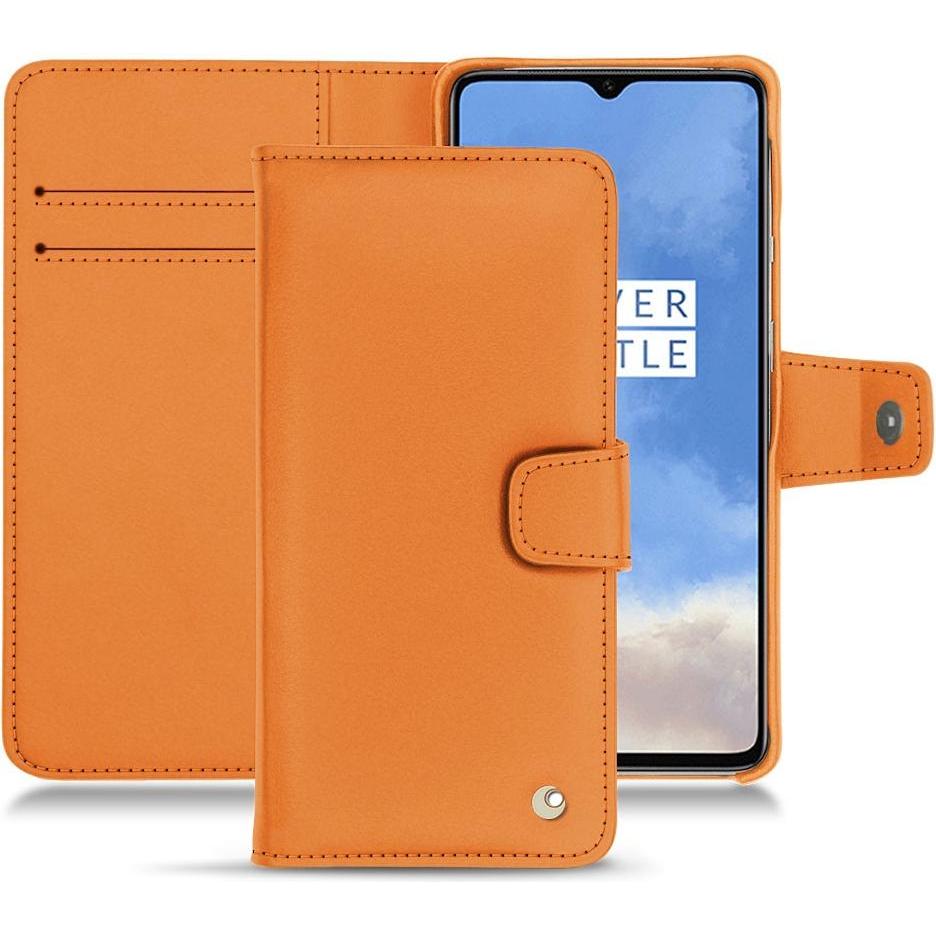 Noreve Lederschutzhülle Wallet (OnePlus 7T), Smartphone Hülle, Orange