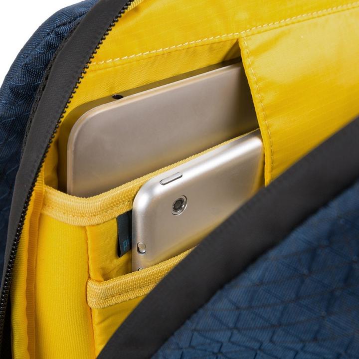 Image du produit Piquadro Sac à dos pour ordinateur portable avec compartiment pour iPad et système antivol Bleu/Jaune (25.50 l)