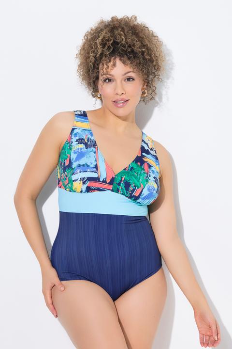 Image du produit Ulla Popken Maillot de bain avec bonnets souples, décolleté rond, matière recyclée (46)