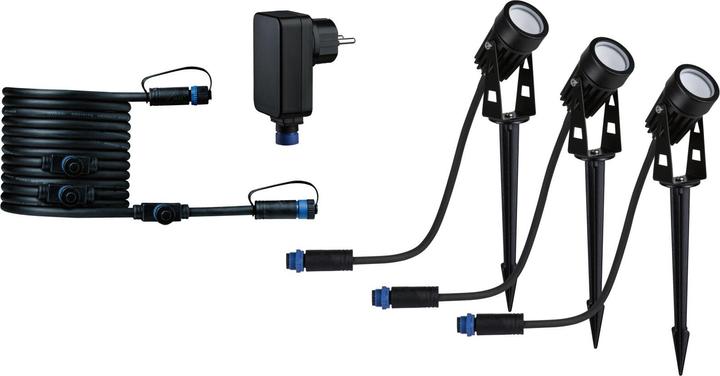 Productafbeelding Paulmann Plug & Shine starterset 3x LED spot met grondspies IP65 3x 3W 3x 150 lm 3000 K warm wit Hx (150 lm, IP65)