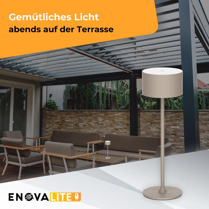 Produktbild Enovalite LED-Akku-Tischleuchte, ELED700401, EEK: D dimmbar, CCT, sand (150 lm)