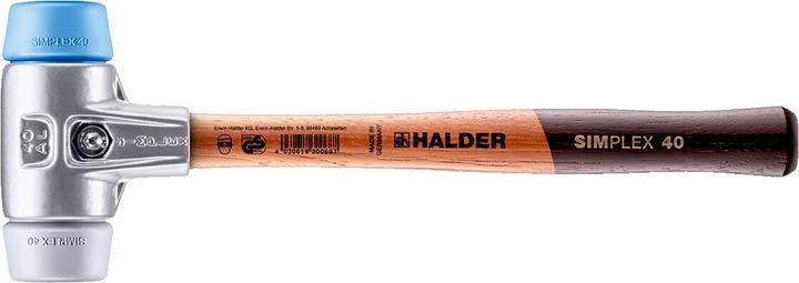 Halder Marteau de protection 185 30mm TPE-soft/TPE-mid AL-boîtier Simplex (345 g)