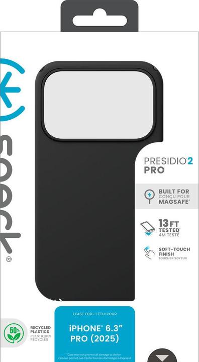 Actual product image speck Presidio2 Pro + MS Apple iPhone 17 Pro Black - with Microban (Apple iPhone 17 Pro)