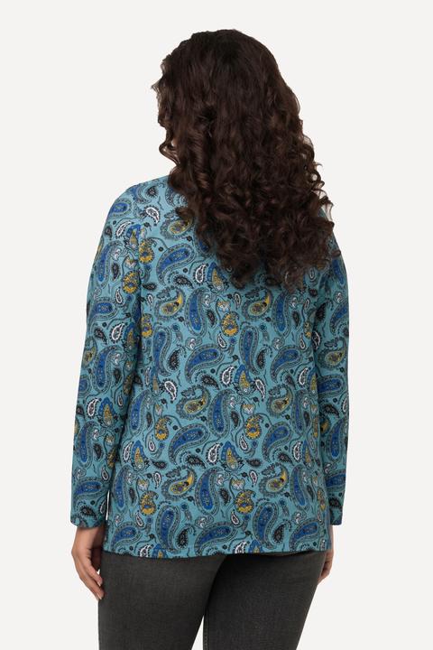 Actual product image Ulla Popken Shade of Blue Paisley Print Tee (42, 44)