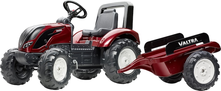 Image du produit Falk Valtra S4 traptractor met aanhanger en geluid donkerrood