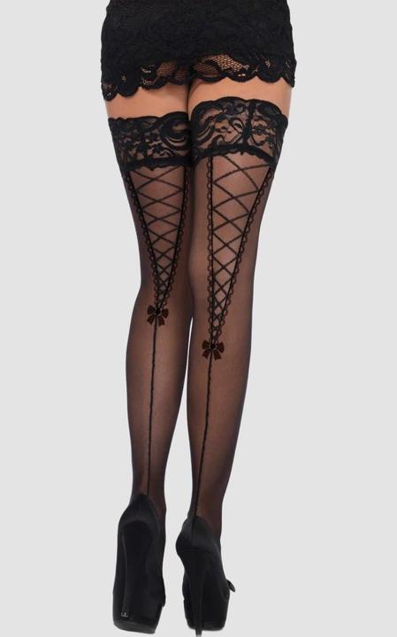 Produktbild Leg Avenue Sheer stay up with a lace top (One Size)