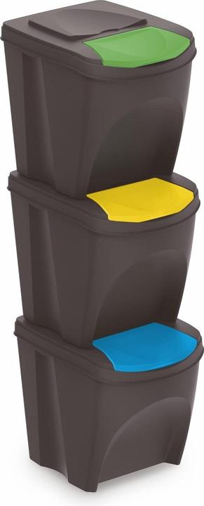 Produktbild Spetebo Stapelbares Mülltrennsystem, 3er Set (25 l)