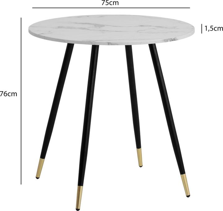 Produktbild FineBuy Esstisch FB60705 MDF Weiss (75 x 75 cm)