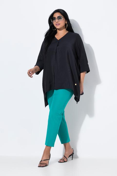 Image du produit Ulla Popken Tunique décolleté en V et manches courtes, coupe évasée avec base se terminant en pointes (54)