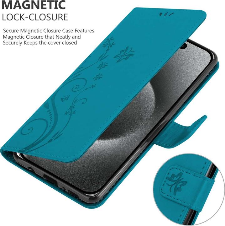 Produktbild Cadorabo Hülle für Apple iPhone 15 PRO MAX mit Blumen Muster (Apple iPhone 15 Pro Max)