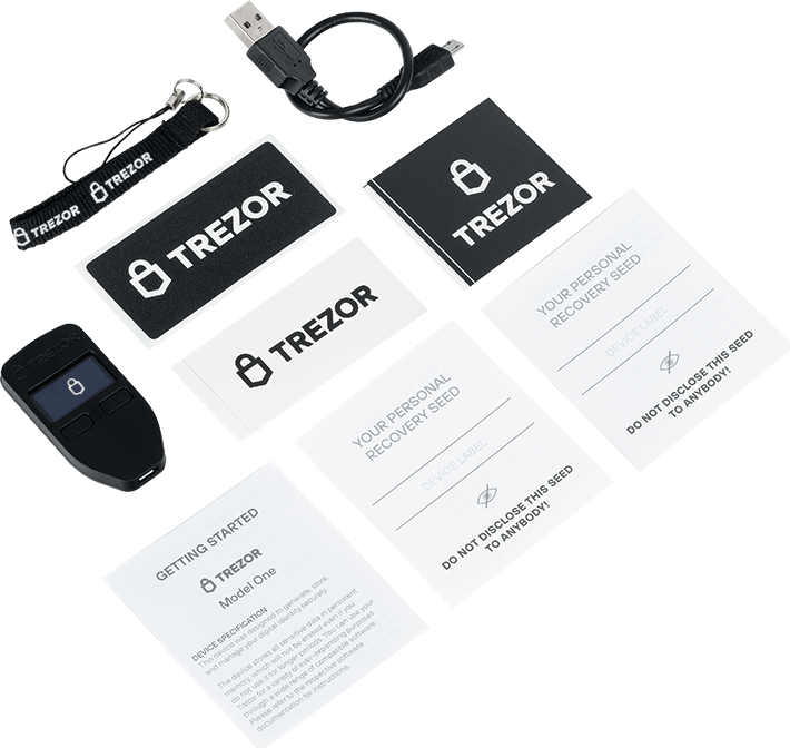 Productafbeelding Trezor One (Bitcoin, Bitcoin Cash, Bitcoin Goud, Dash, Ether, Ethereum Klassiek, Expanse, Litecoin, Ubiq, Zcash)