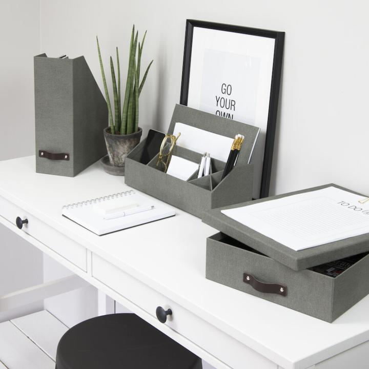 Produktbild Bigso OSKAR Aufbewahrungsbox A4 Grau Canvas (35 cm, 1x)