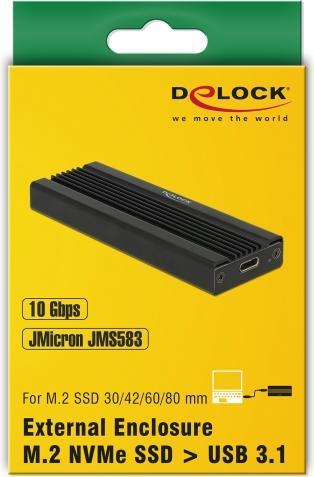 Produktbild Delock M.2 NVME zu USB Gehäuse Typ-C (M.2 2230, M.2 2242, M.2 2260, M.2)