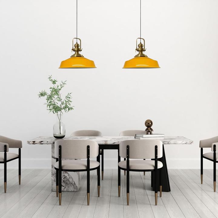 Productafbeelding Bamyum Asletl Pendelleuchte Gelb x2 Flamme (E27)