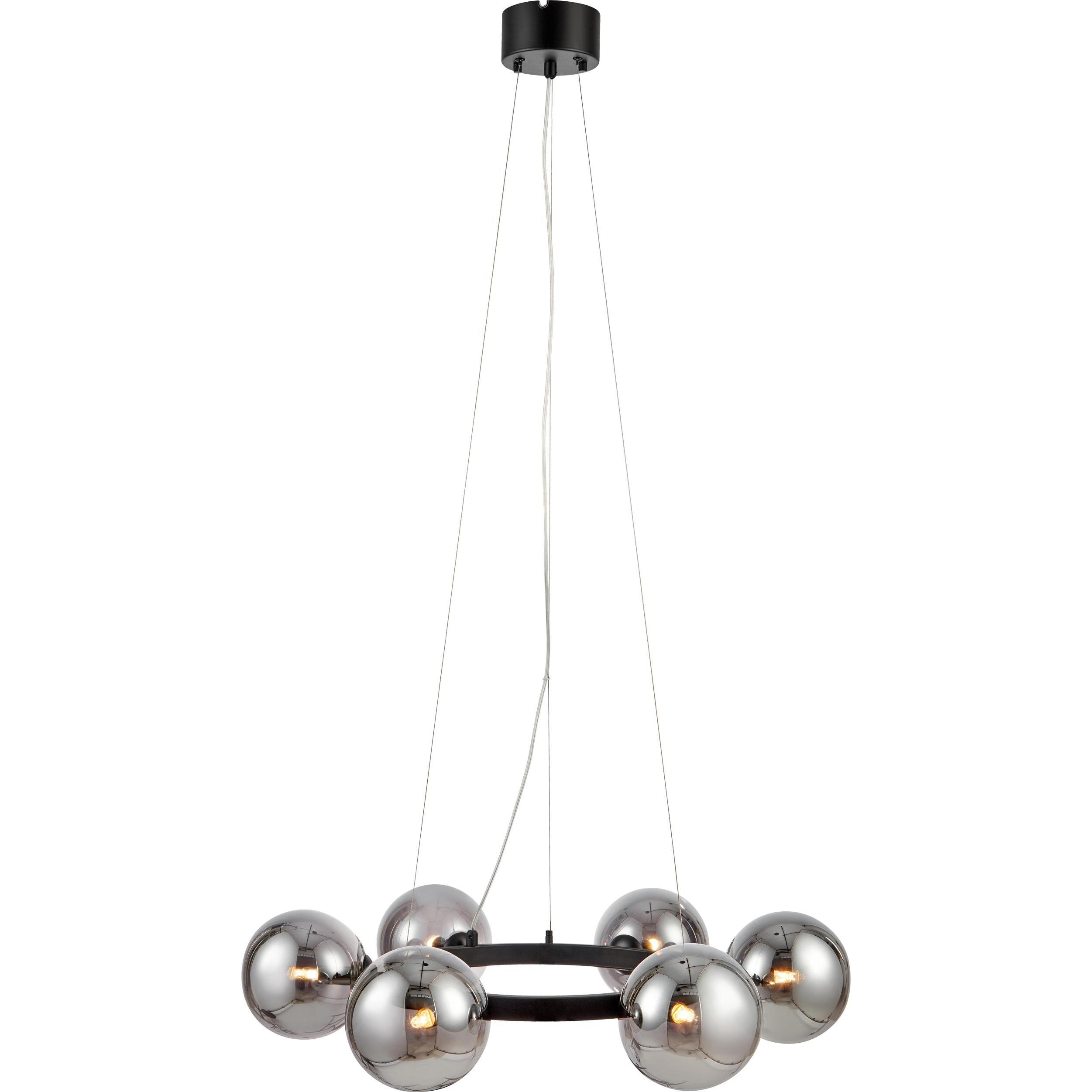 Markslöjd, Lampada a sospensione, CIRCLE Pendant 6L Black/Smoke