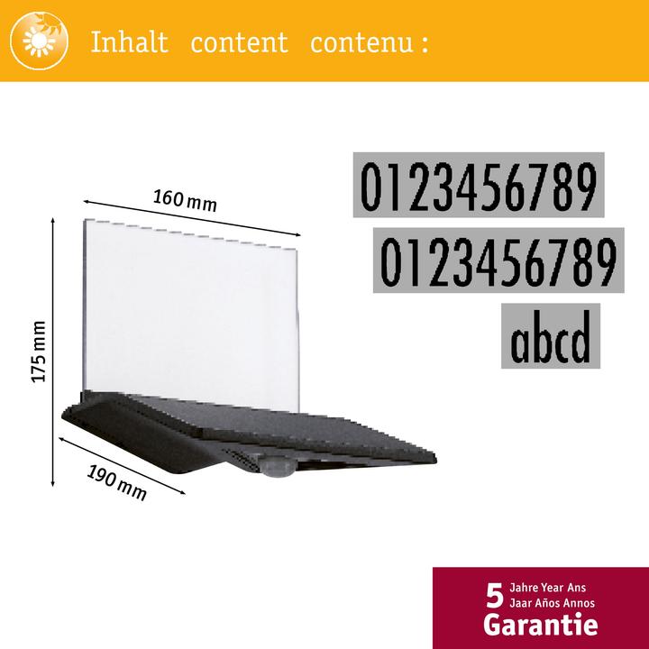 Immagine prodotto Paulmann Solare bel. numero civico Yoko (145 lm, IP44)