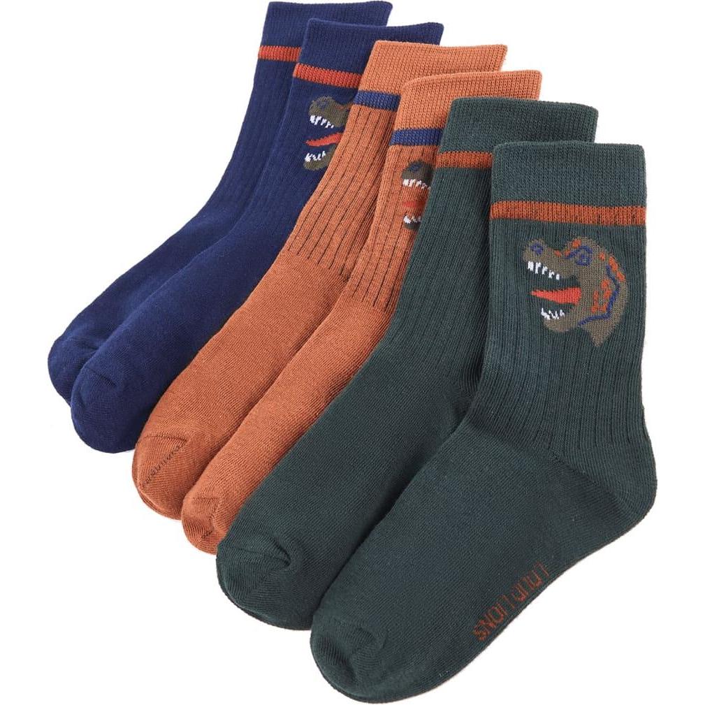 VidaXL, Unisex, Socken, Kindersocken 5 Paar EU 26-29,Material: 78 % Baumwolle. 20, Grün, Blau, Braun, (5er Pack, 26 - 29...